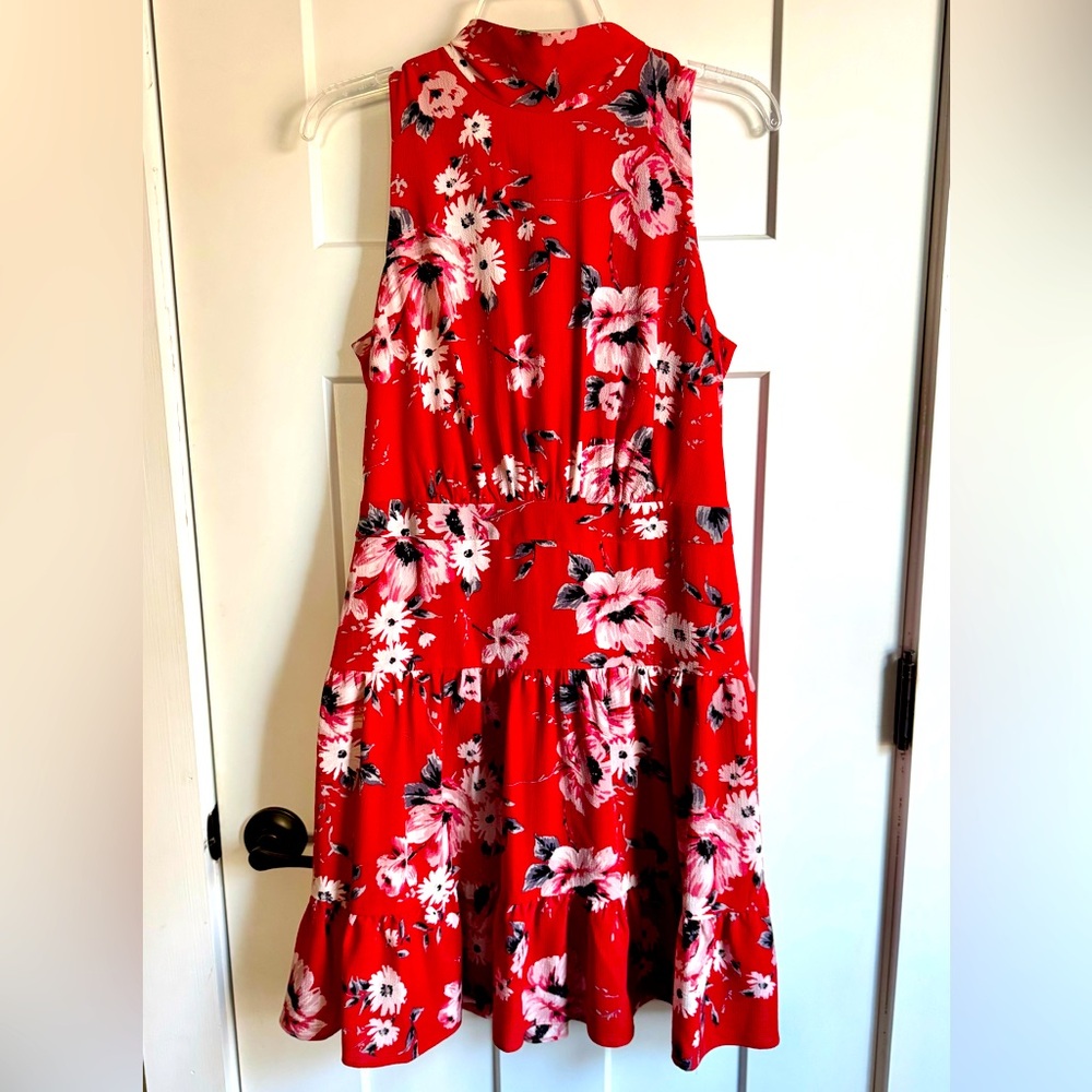 NWT ELLE Red Floral Dress M